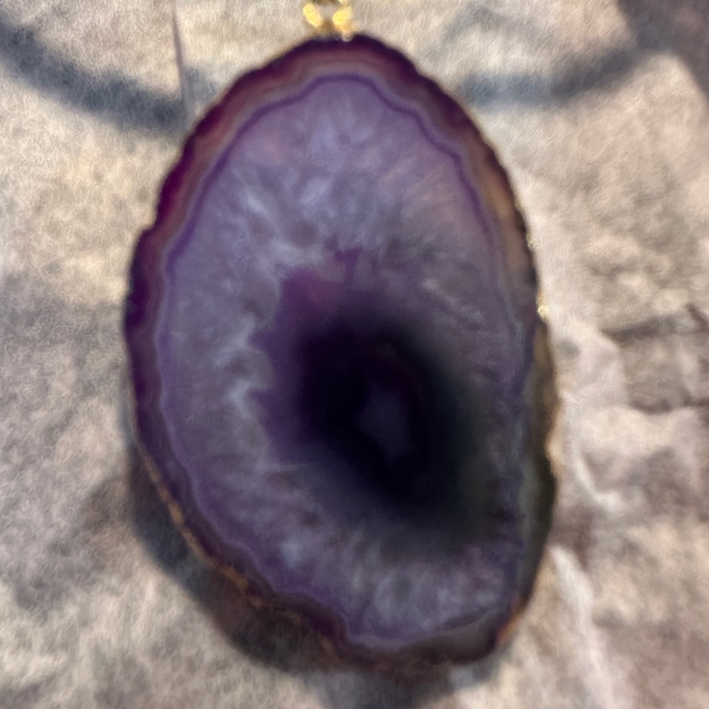 Purple Agate Slice Pendant